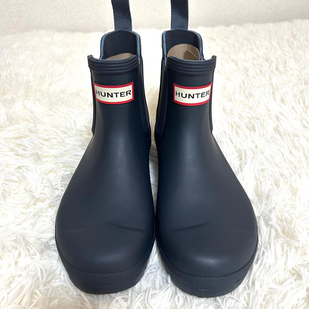 【未使用】HUNTER ハンター サイドゴア チェルシー レインブーツ ネイビー