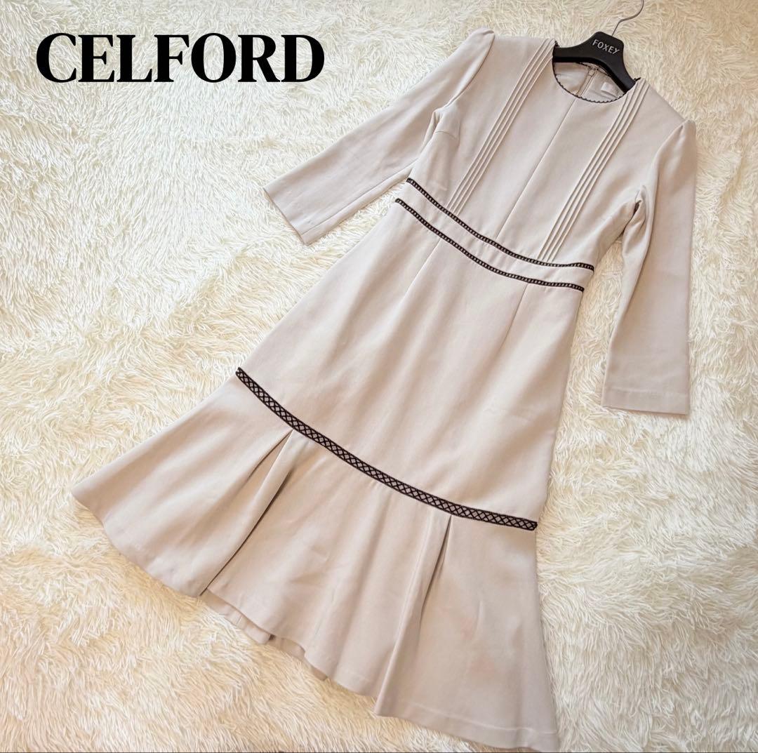 美品　CELFORD セルフォード　レース切替ワンピース　石原さとみさん着用