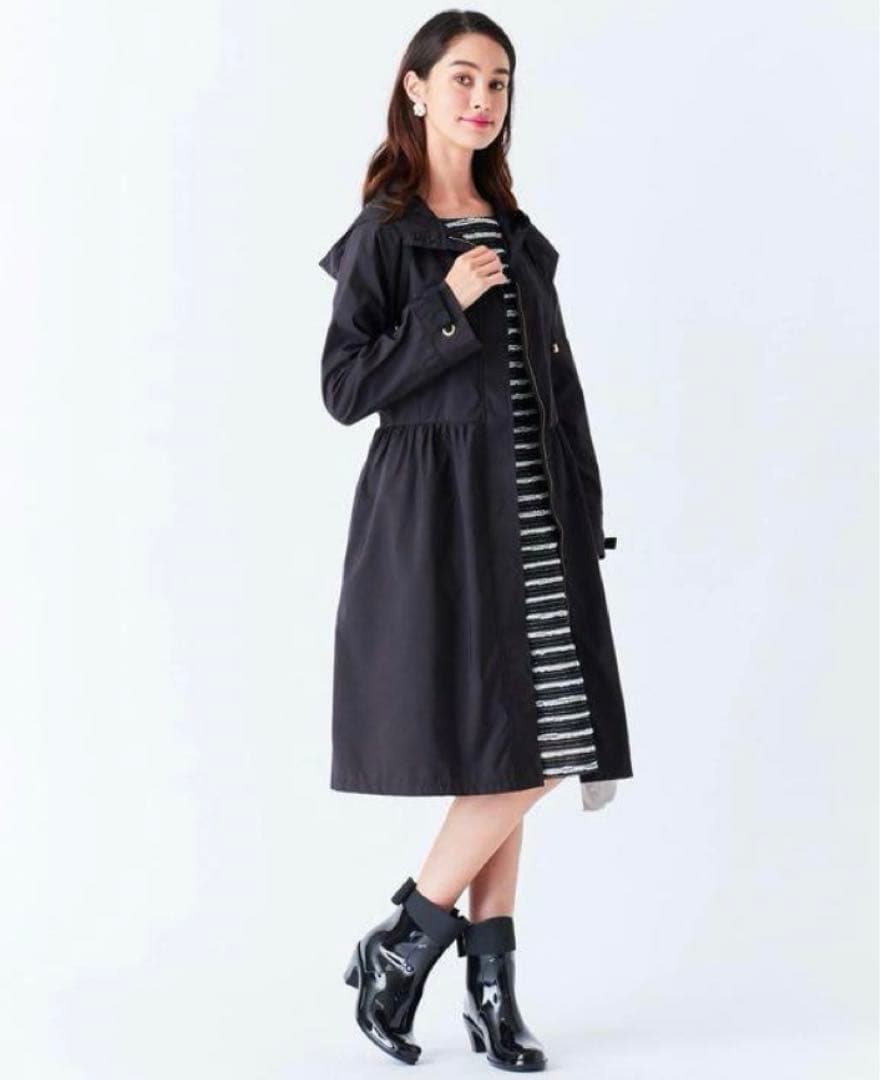 トッカ レインブーツ　リボン付 ブラック　ショート丈