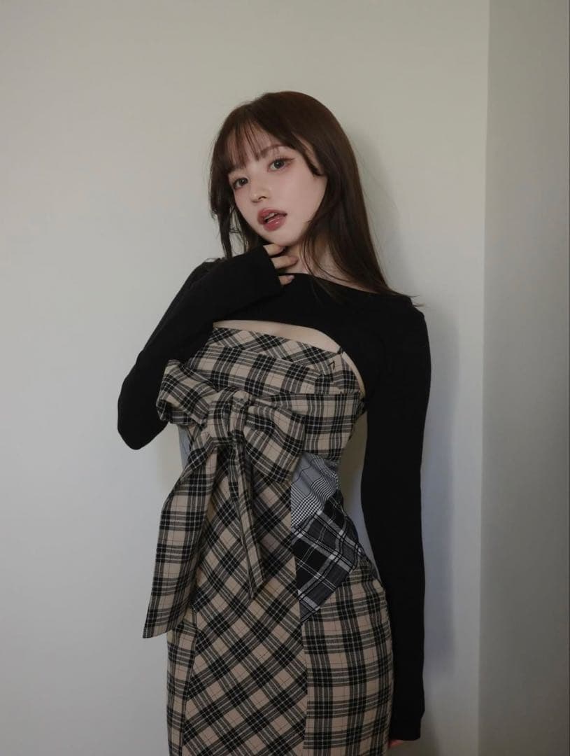 andmary Juni check dress beige ⚠️本日1/27まで