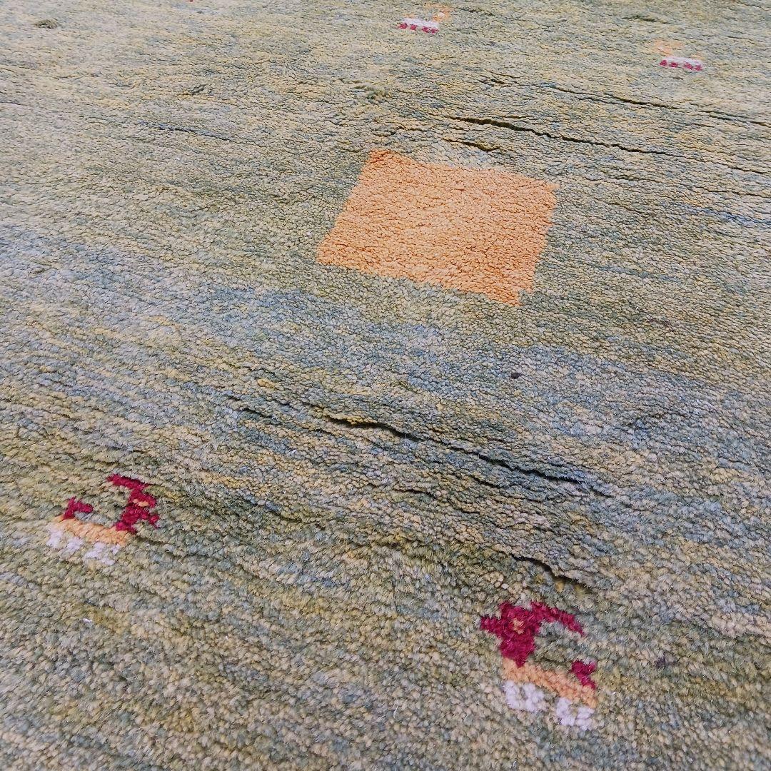 Y3064 ペルシャ絨毯 ギャッベ 手織り ウール 191×150㎝