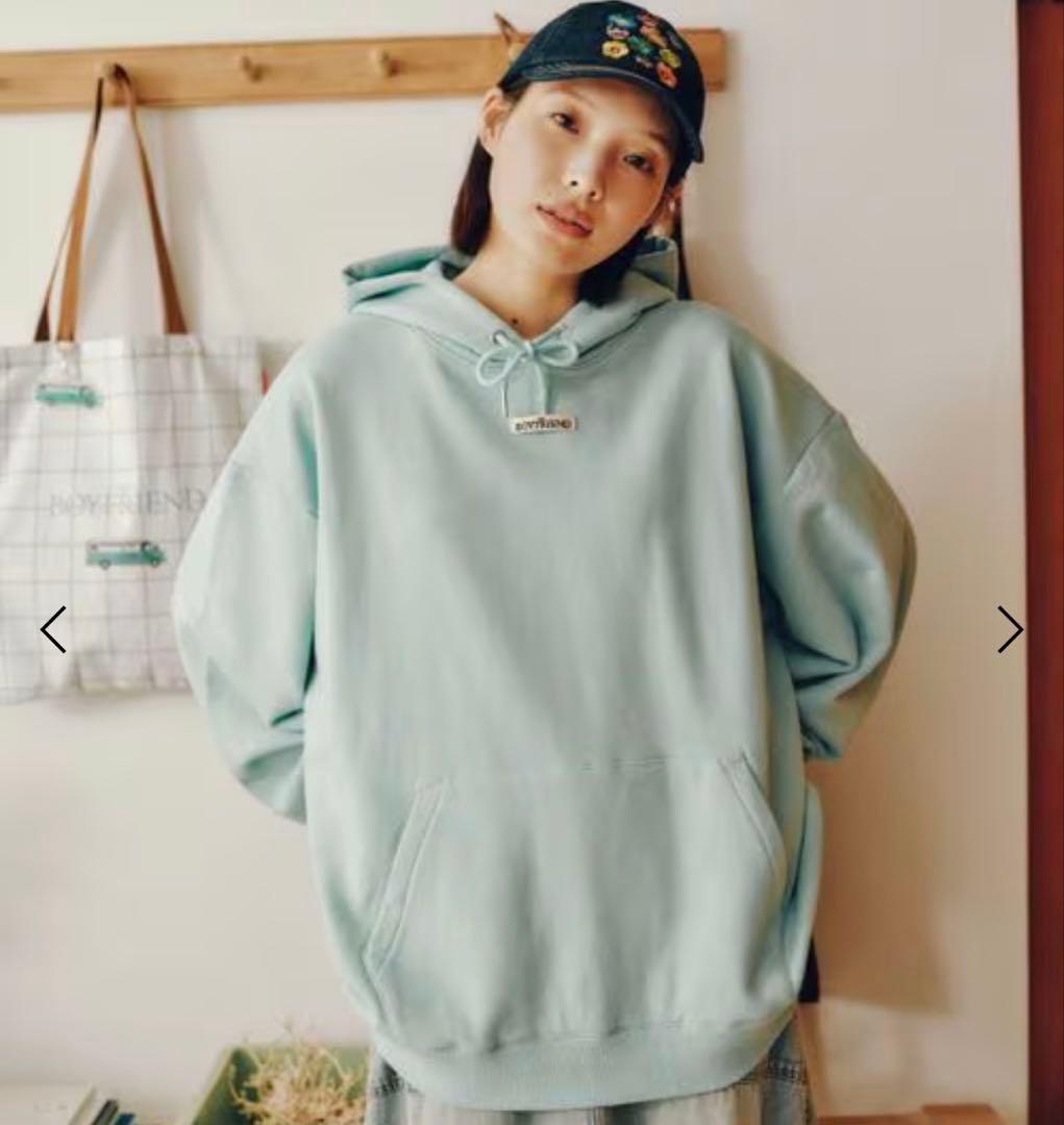 L ボーイフレンド ニコアンド コラボ フラワープルオーバーフーディー パーカー