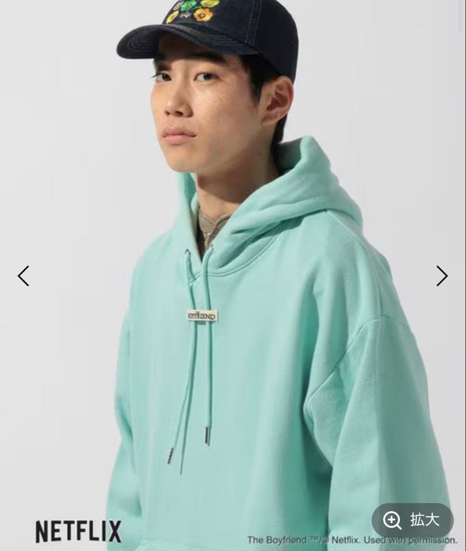 L ボーイフレンド ニコアンド コラボ フラワープルオーバーフーディー パーカー