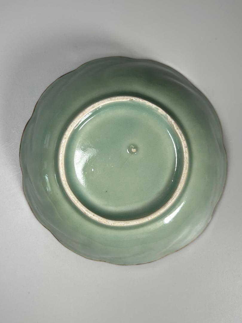 古伊万里　江戸青磁　柿右衛門手　青磁五弁花梅文様膾皿　五点　なます皿　菊　岩赤絵