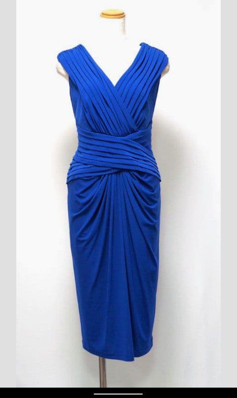 美品 Tadashi Shoji 11号　ワンピース　青　タダシショージ