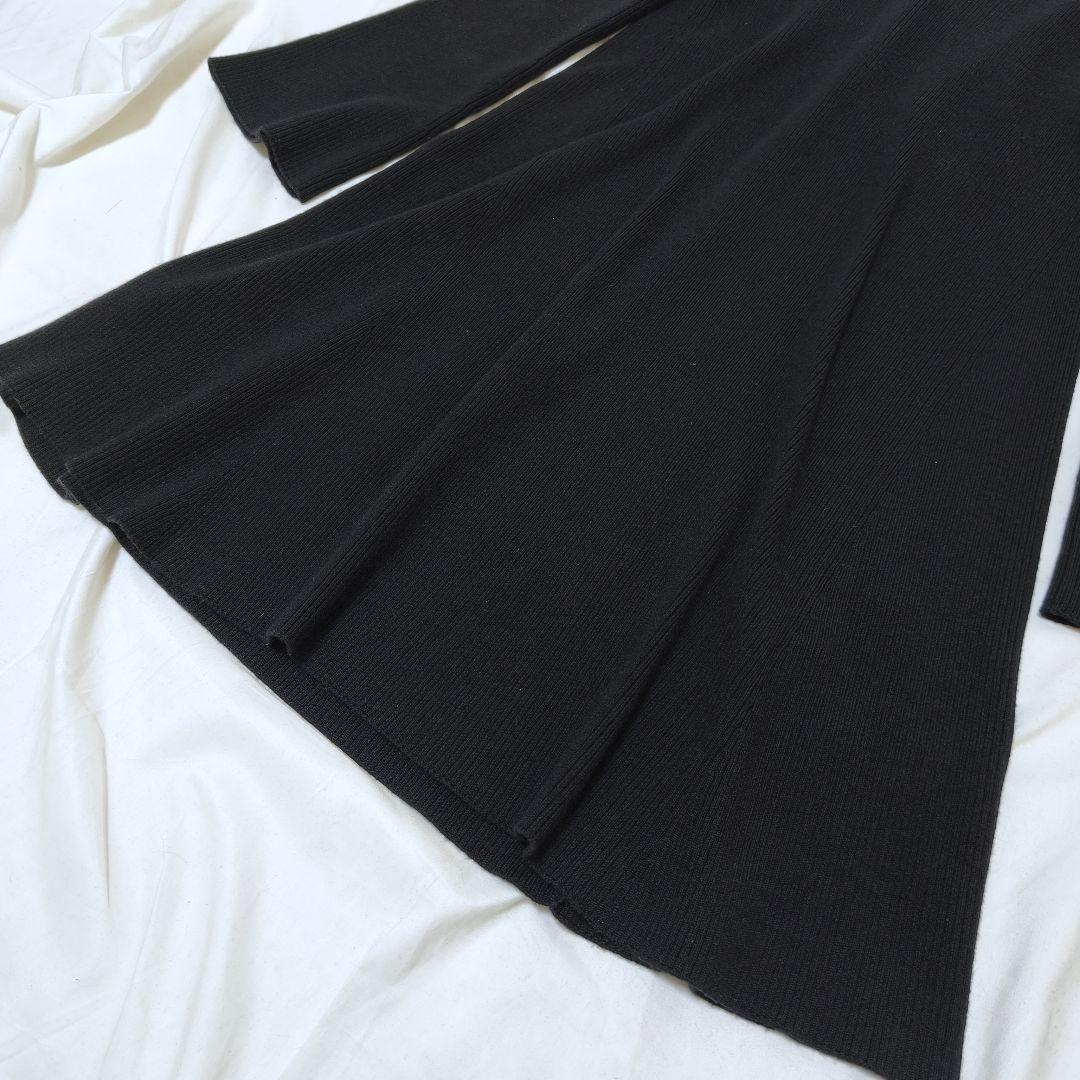 極美品✨ドゥロワー ウール100% Aラインシルエット　ニットフレアワンピース
