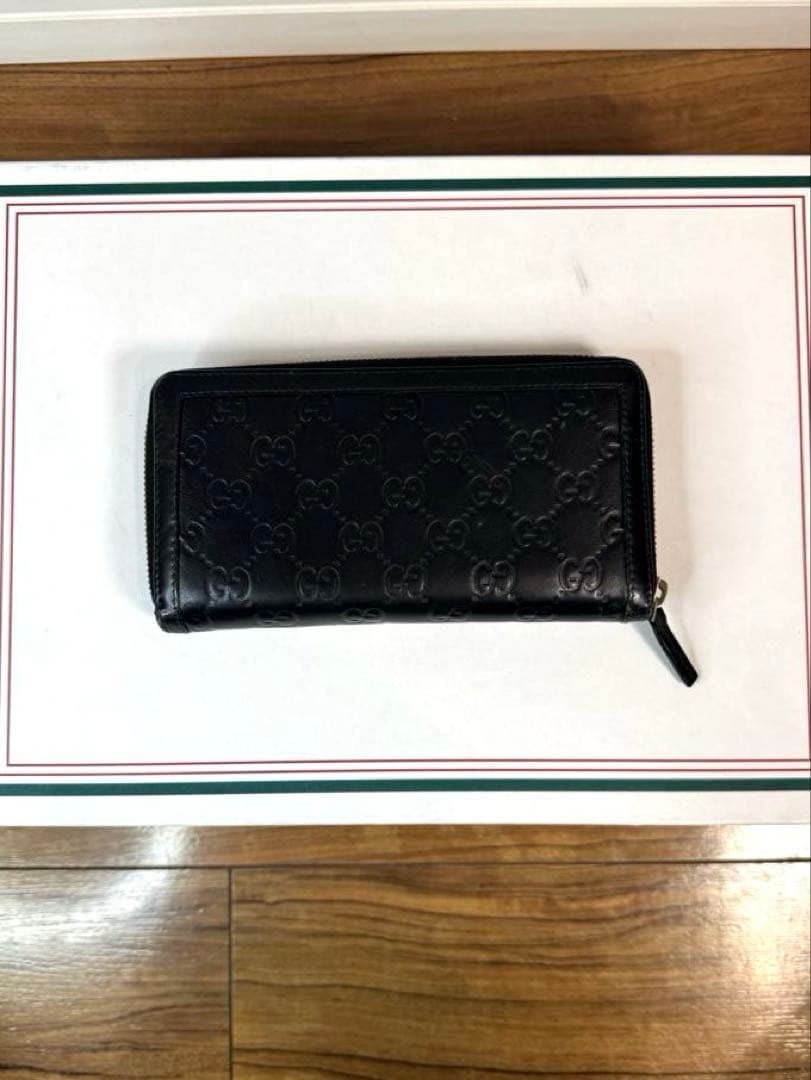 GUCCI グッチ インターロッキング ラウンドファスナー 長財布 グッチシマ