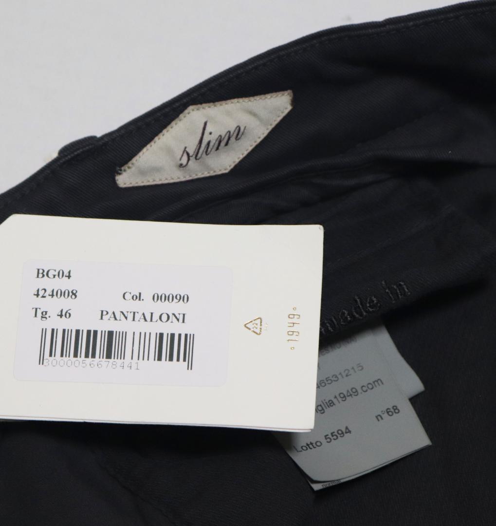 新品タグ付【ブリリア 1949】秋冬コットンストレッチ ノープリーツパンツ 46