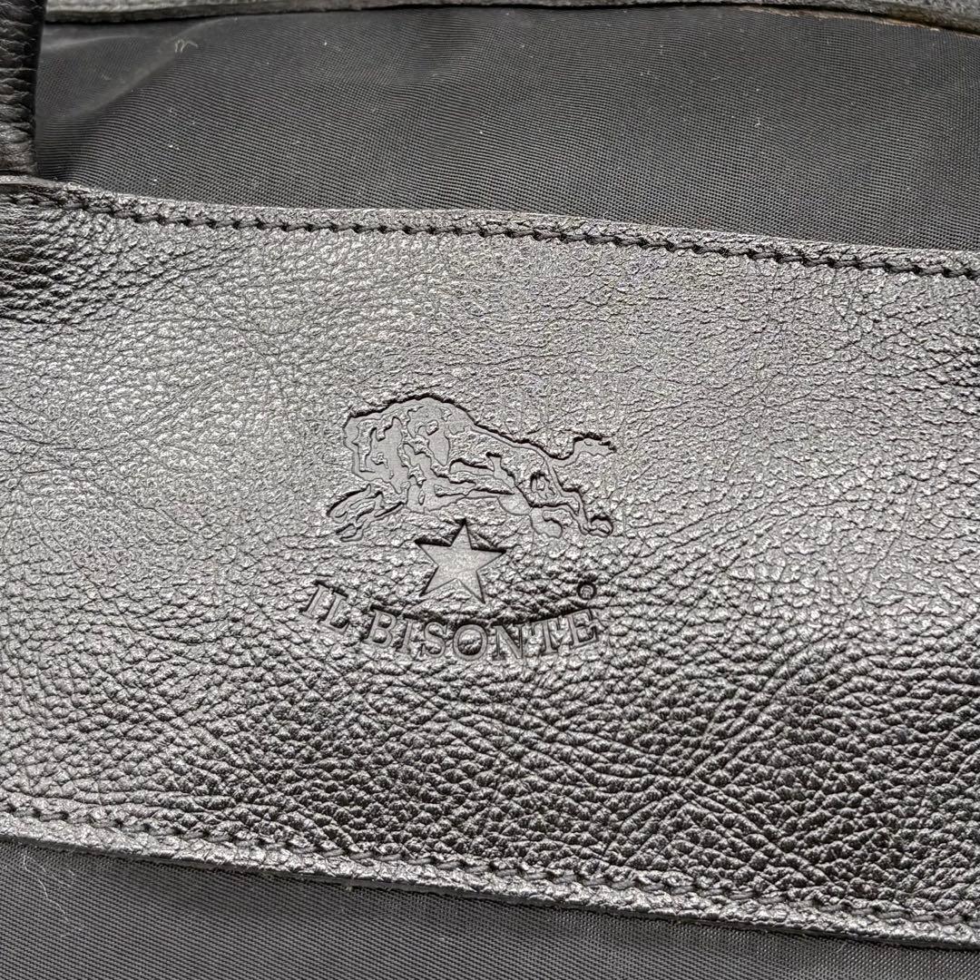 イルビゾンテ 2way ボストンバッグ 大容量 ナイロン レザー 南京錠付き 黒