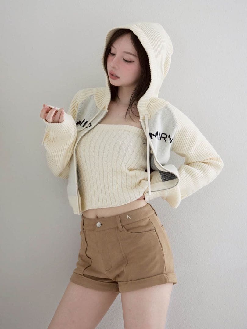 トップス ANDMARY Jeniffer knit hoodie set