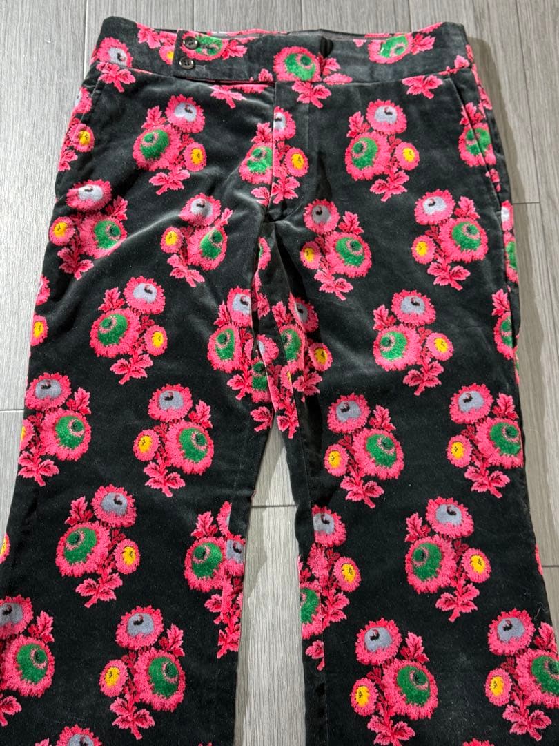 コムデギャルソン AD2001 花柄ジャガードパンツ