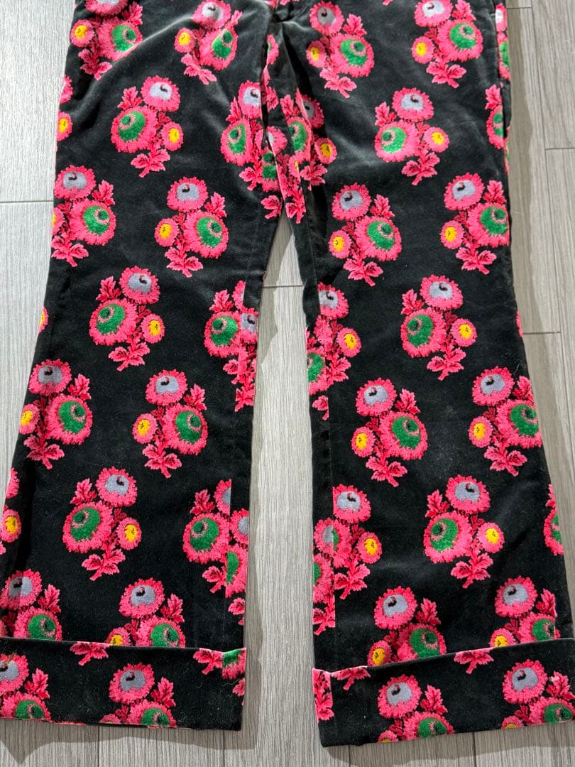 コムデギャルソン AD2001 花柄ジャガードパンツ