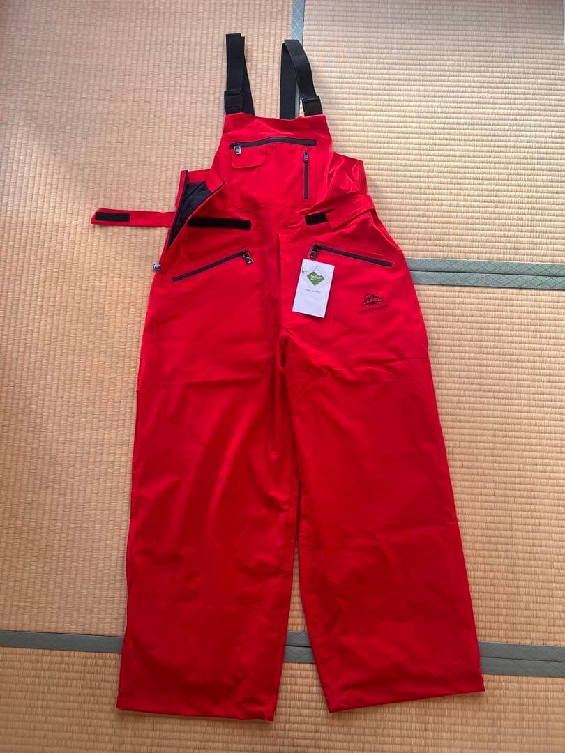 赤いスノーボードオーバーオールウェア ビブパンツ スノボウェア