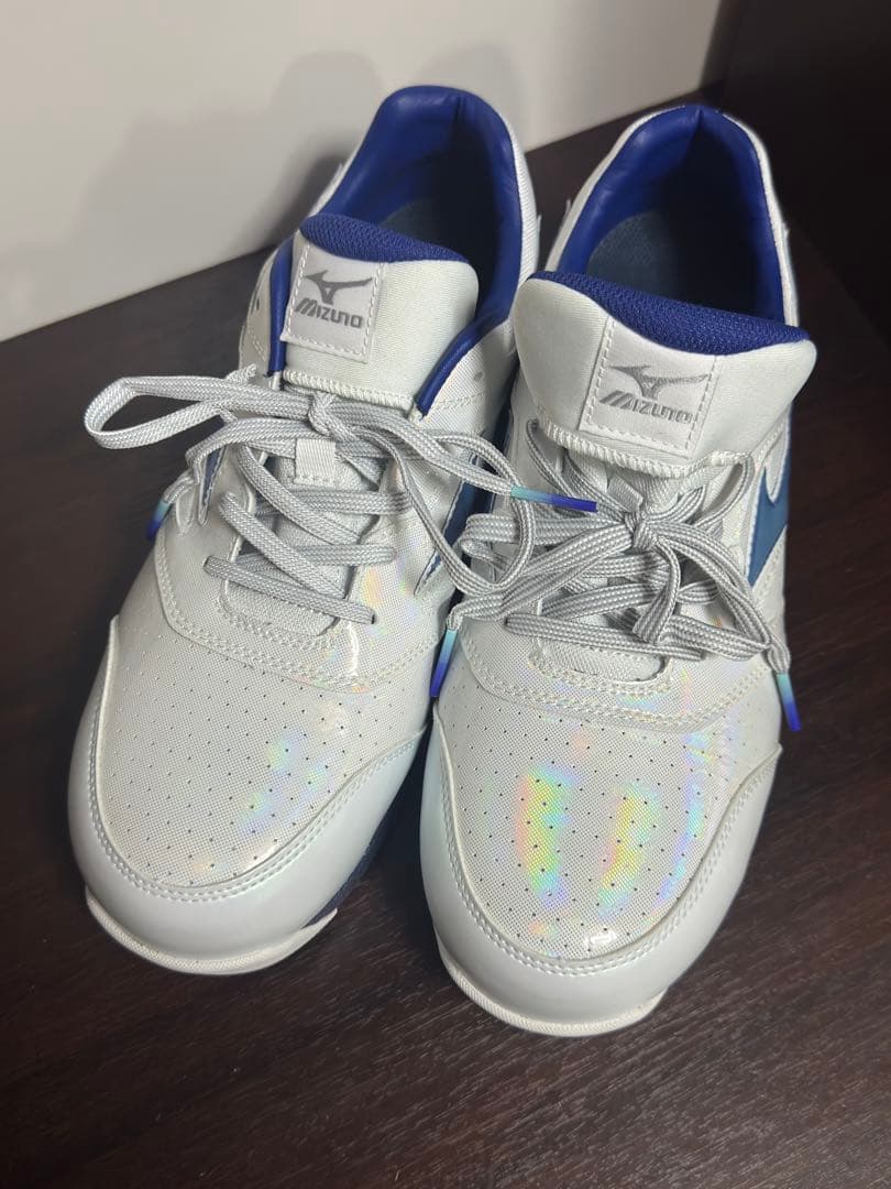 Mizuno テニスシューズ シルバー/ネイビー