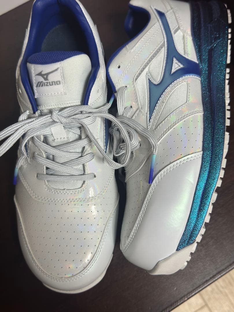 Mizuno テニスシューズ シルバー/ネイビー