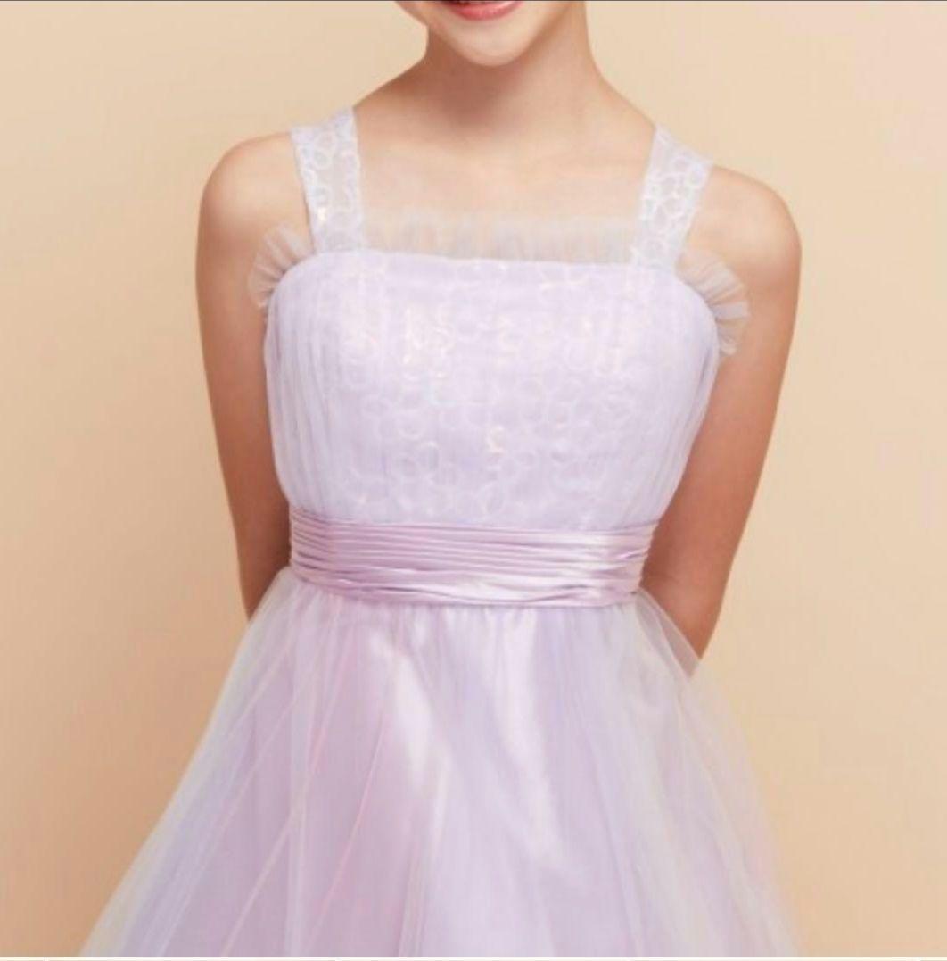 アナベル ドリーミーレインボーチュールライラックジュニアドレス