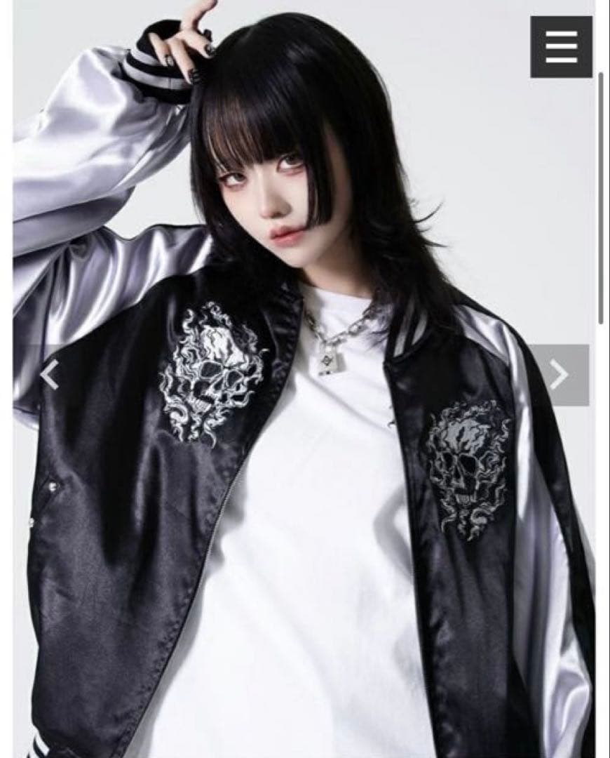 新品　タグ付き REFLEM【レフレム】スカル刺繍闇艶スカジャン