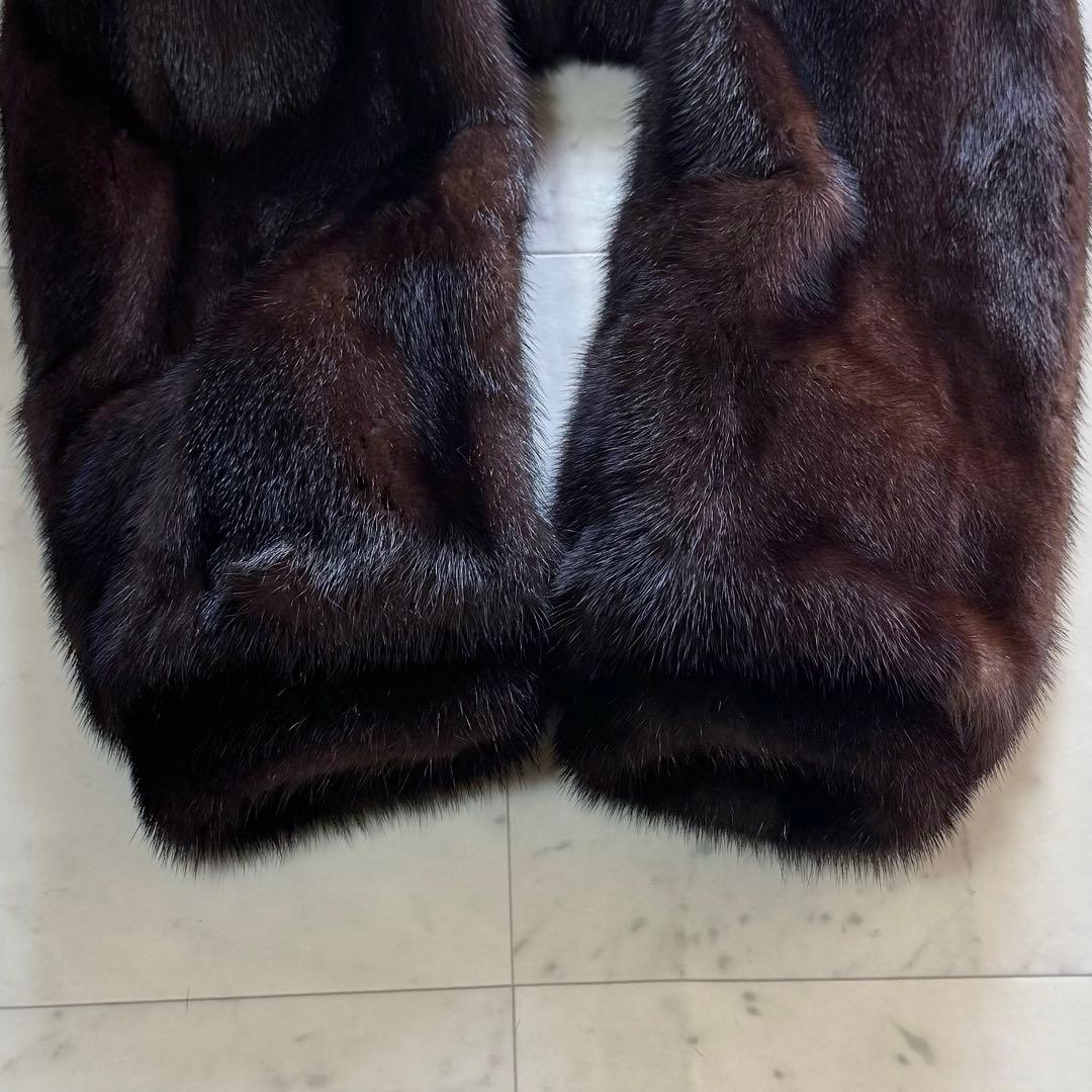 毛皮コート リアルファーコート ミンクファー ダークブラウン 11号