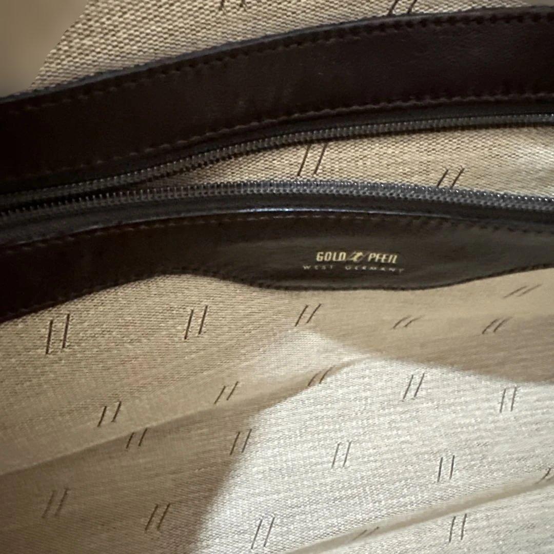 goldpfeil ダークブラウン レザー ボストンバッグ