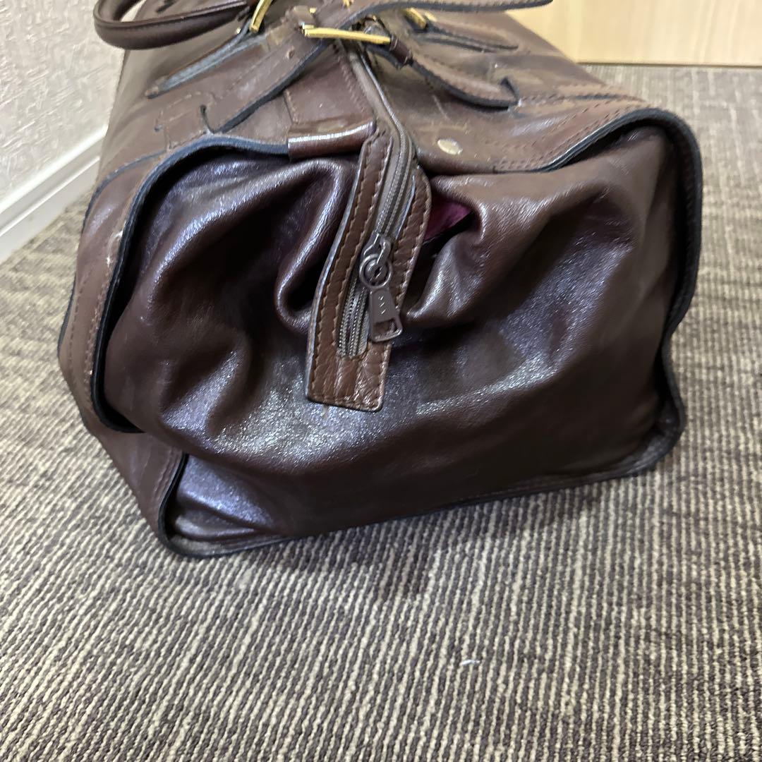 goldpfeil ダークブラウン レザー ボストンバッグ