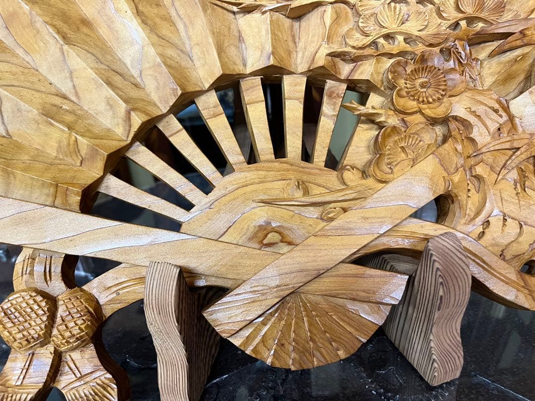 屋久杉　松竹梅の扇