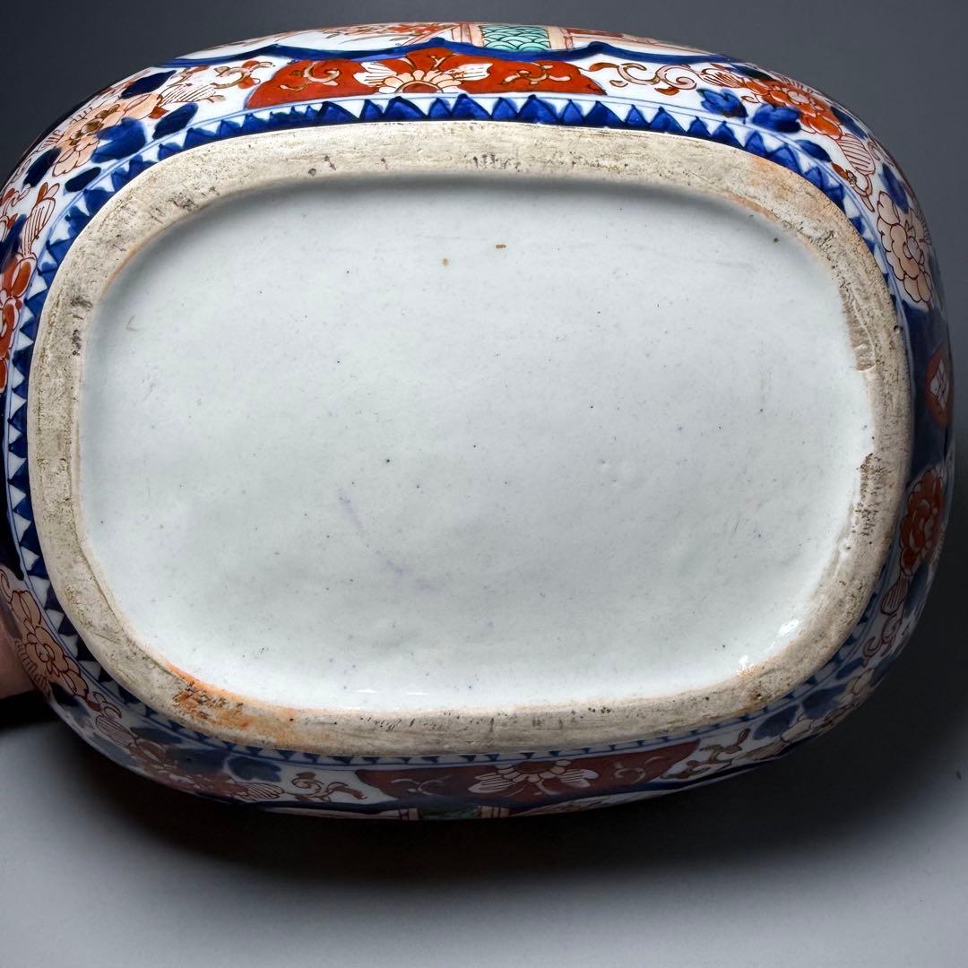 明治時代　染錦鳳凰図変形鉢　珍品　金魚鉢　メダカ　骨董　古美術　オブジェ