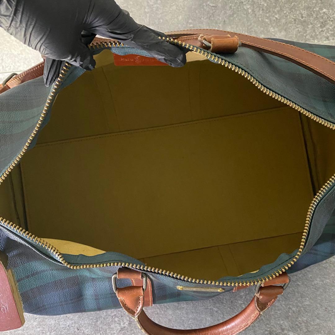 ヴィンテージ ポロラルフローレン チェック ボストンバッグ 2way 緑