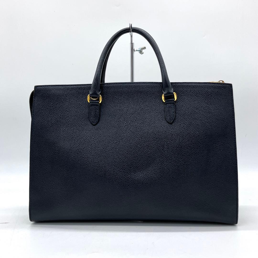 【VALENTINO GARAVANI】2wayバッグ　ゴールド金具　ネイビー