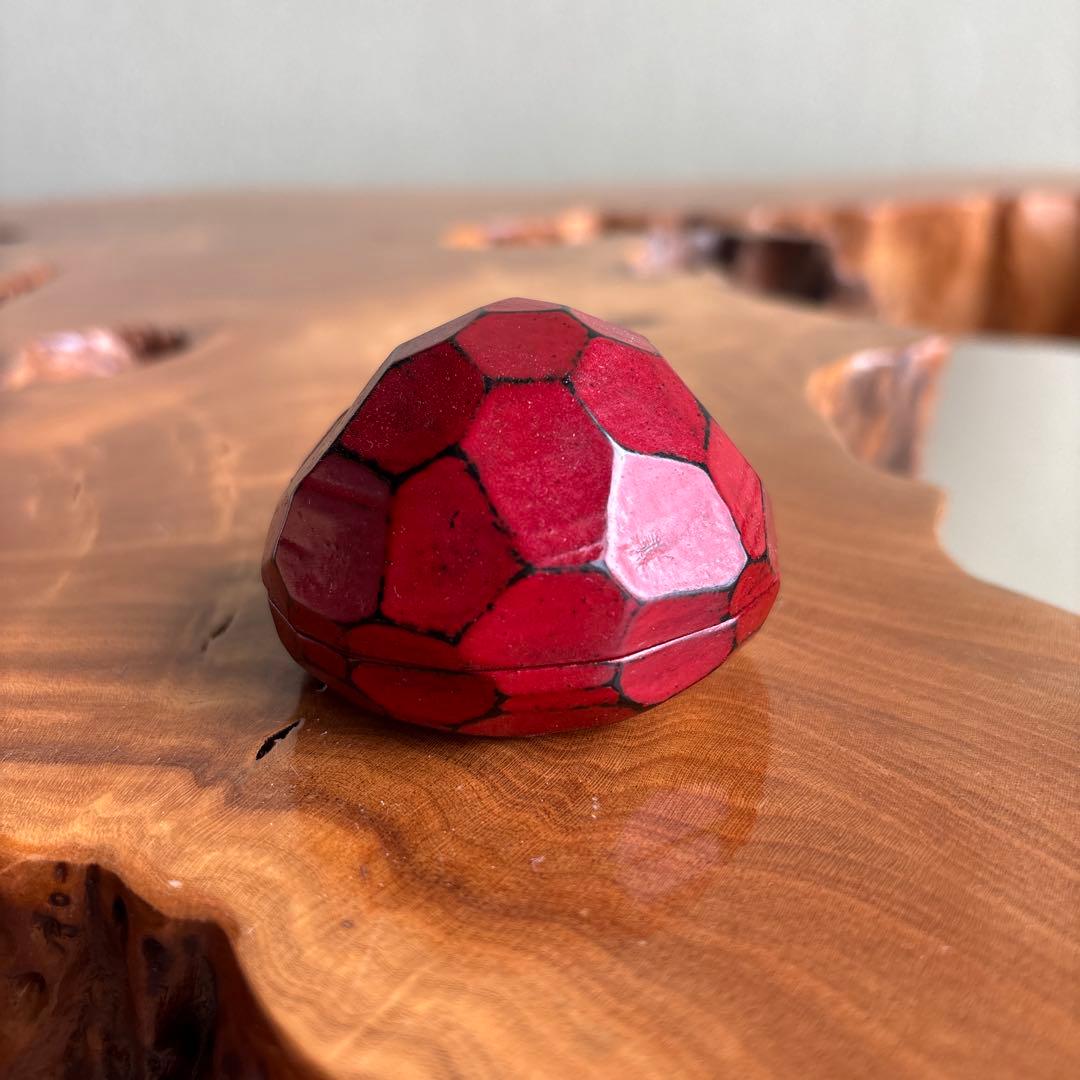 達磨香合 山中象堂作 一刀彫 茶道具 共箱