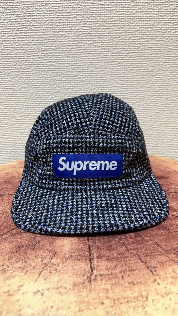 Supreme キャップ 青黒チェック