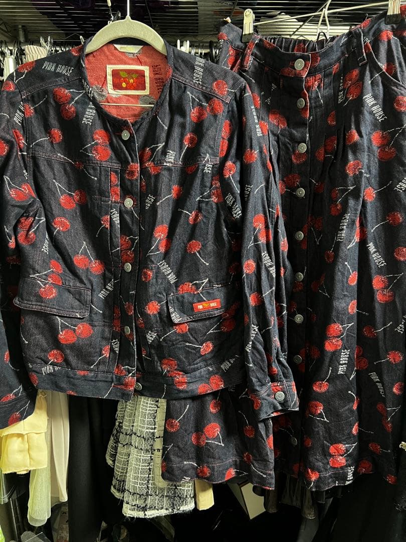 ピンクハウス　さくらんぼ　デニム　ジャケット　スカート　チェリー柄