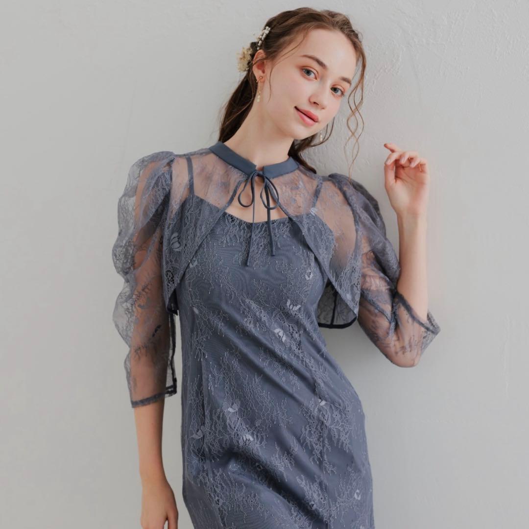 Dorry Doll　ドリードール　 ボレロレイヤーレースドレス　ブルー　S