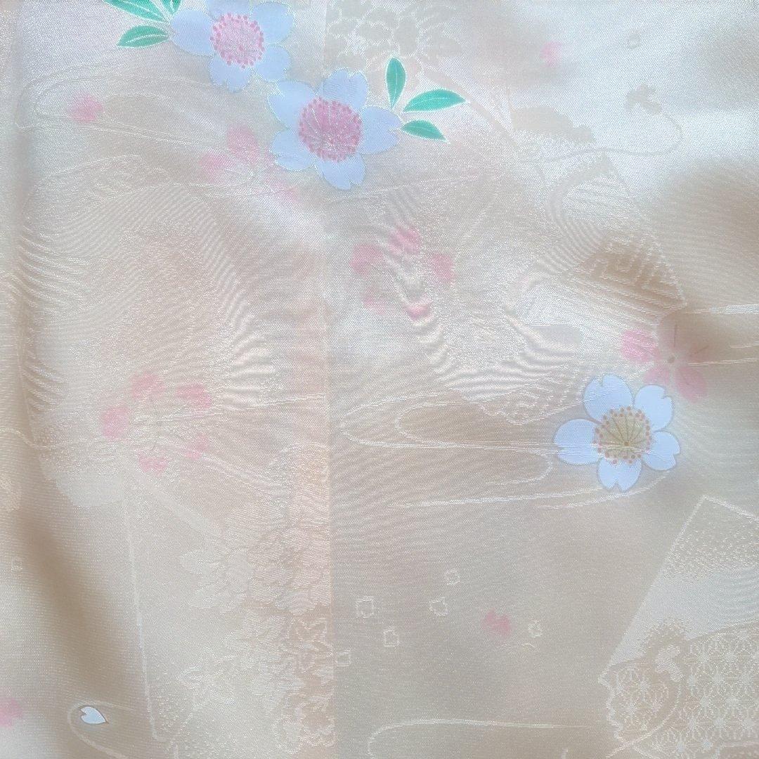 七五三　七歳用正絹着物と作り帯、小物セット中古品