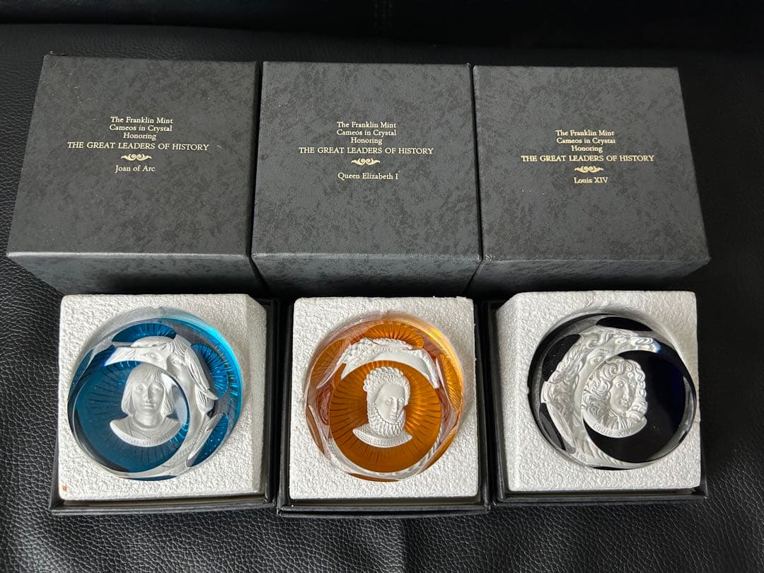 ★フランクリンミント カメオインクリスタル バカラ ペーパーウェイト 10セット