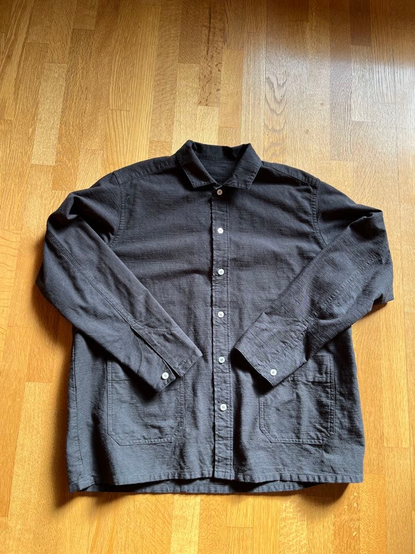 OSOCU知多木綿 黒染め オープンカラーシャツジャケット 名古屋黒紋付染