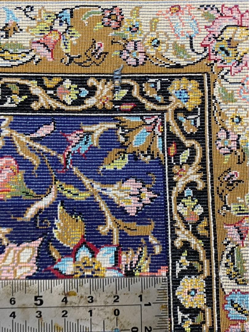 最高級希少作 ペルシャ絨毯 イラン クム産シルク100% 手編み　289万ノット