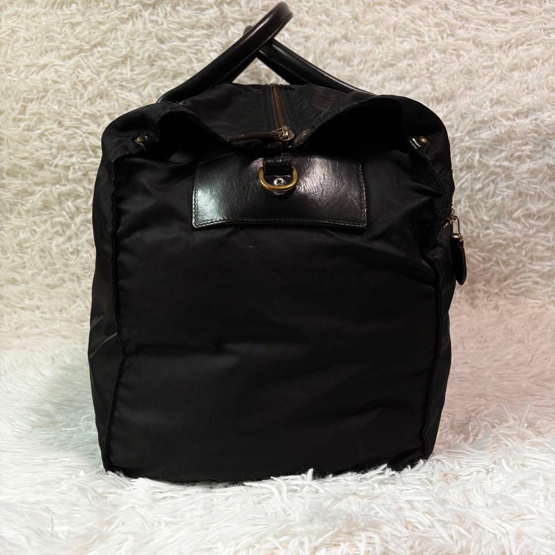 極美品✨フェリージ ボストンバッグ 2way 大容量 レザー×ナイロン P3 黒