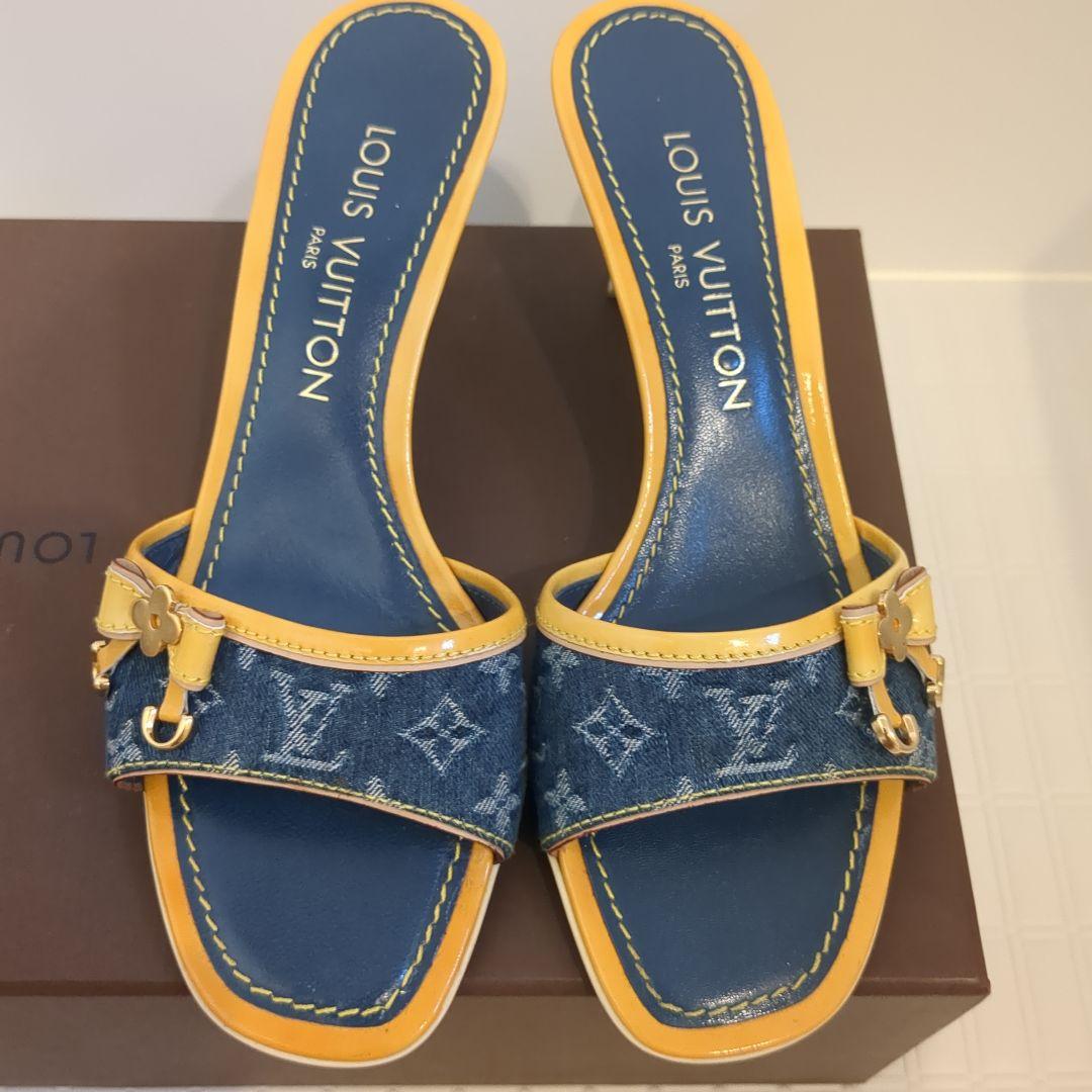 ＊LOUIS VUITTON モノグラムデニムミュール　22.5cm＊