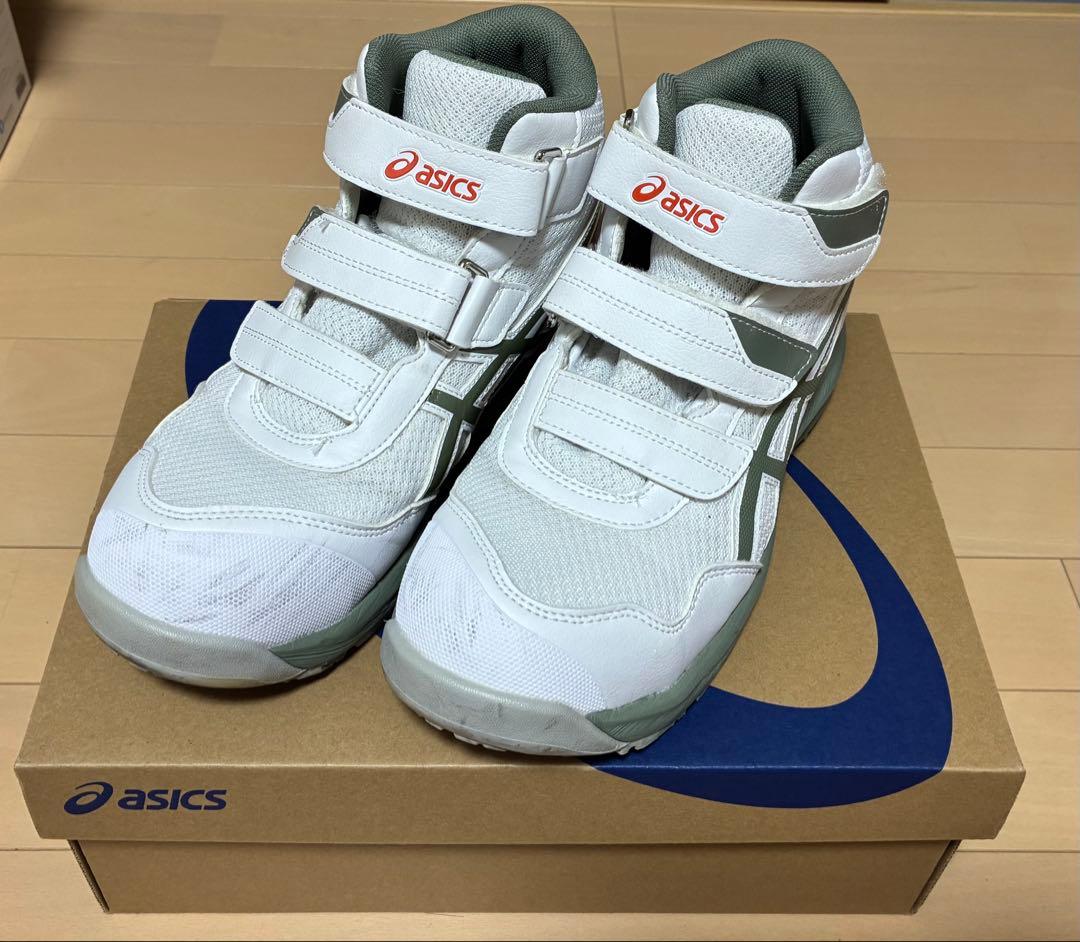 asics 安全靴 24.0 ホワイト・グリーン