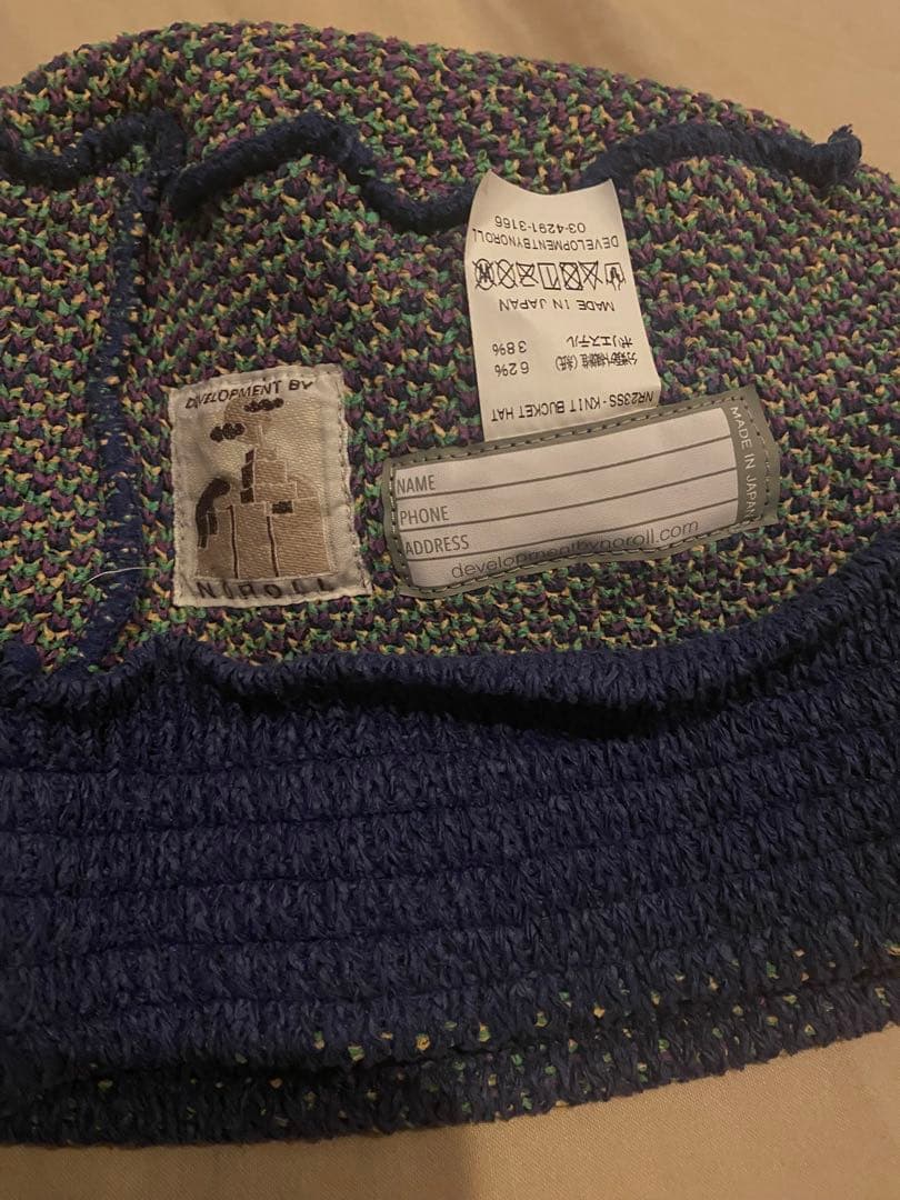 帽子 NOROLL \"KNIT BUCKET HAT\" blue