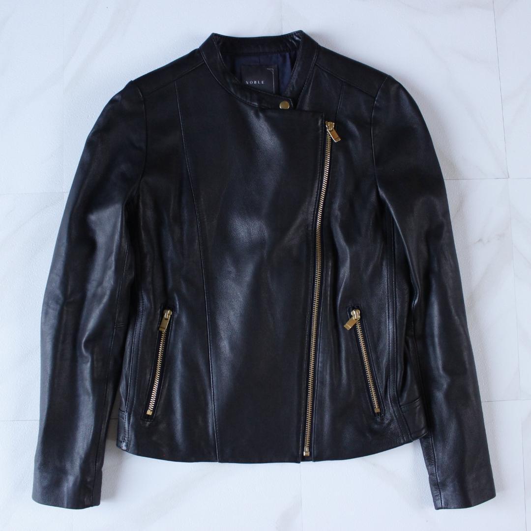 NOBLE ソフトラムレザージャケット Sサイズ ブラック シングルライダース