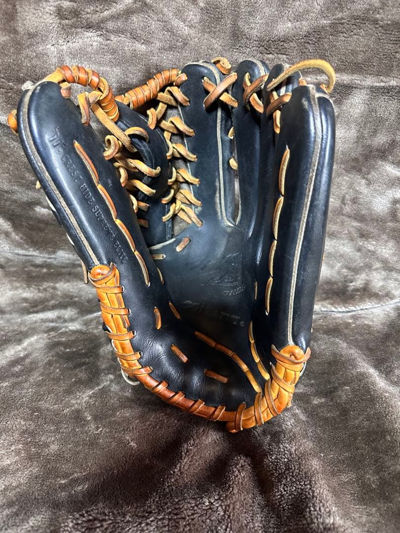 【中古】ミズノプロ　 一般硬式　外野　オーダー　ビッグM 刺繍あり