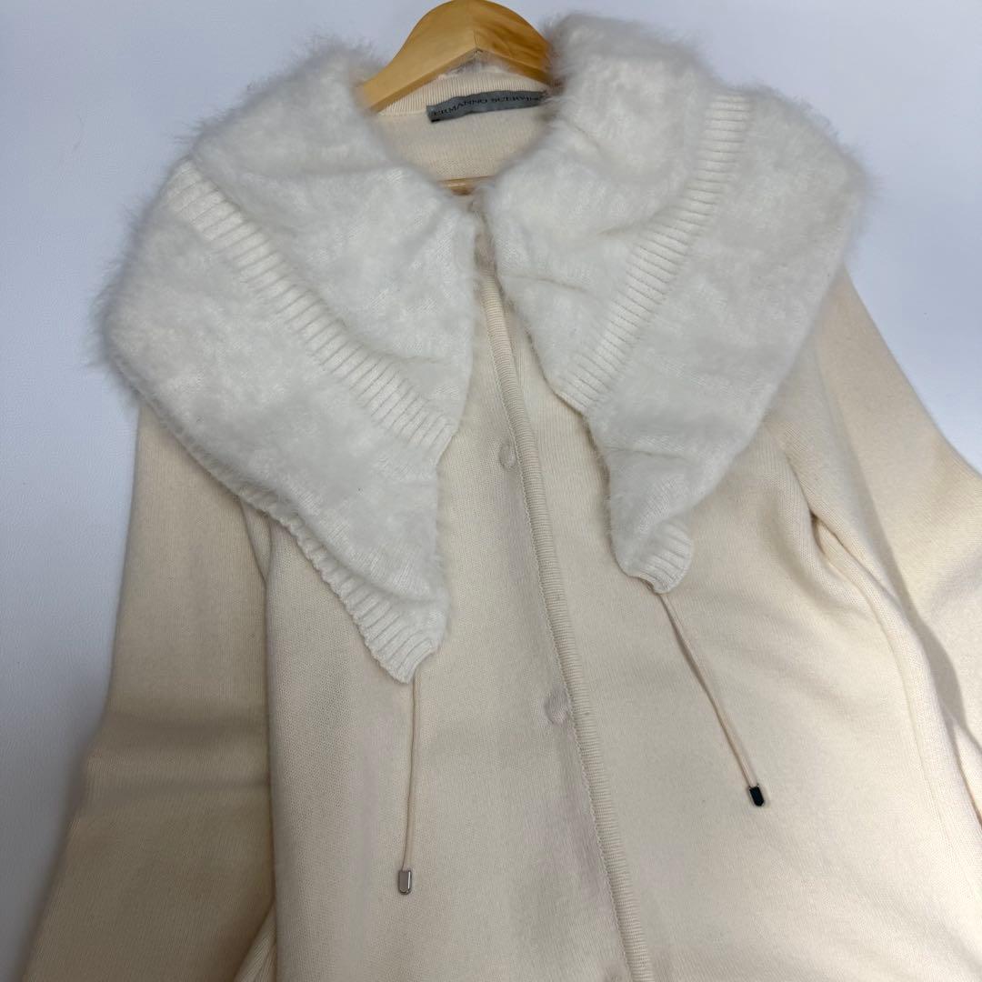 アルビ エルマンノシェルビーノ ロング カーディガン アンゴラ ウール