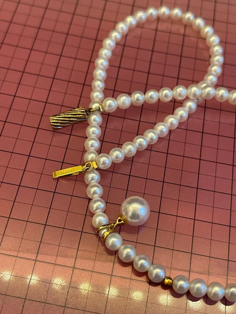 TSUTSUMI ホワイトパール　本真珠　ネックレス チャームK18 金具