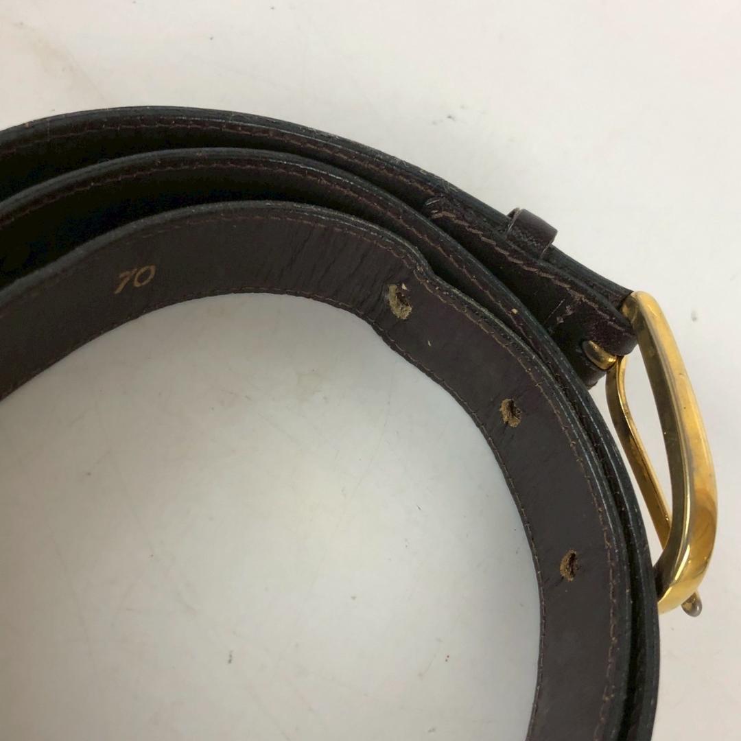 CELINE レザーベルト 馬車金具 ゴールドバックル