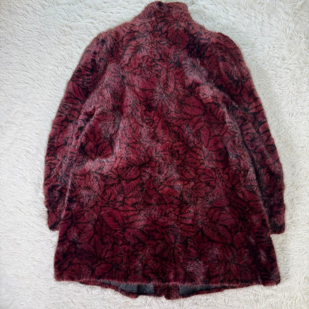 シェアードミンク　ファーコート　リーフ柄　リンクス染め　ヴァーカンティ　本毛皮