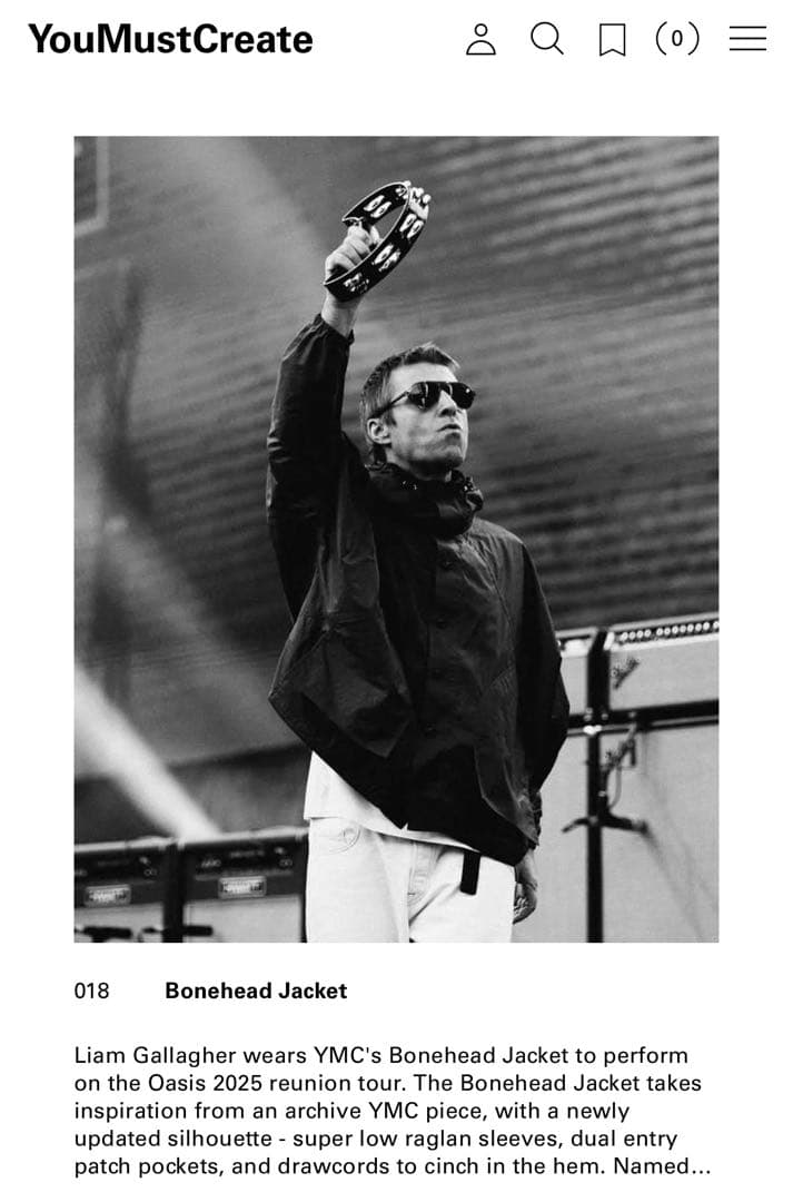 リアム着用 YMC Bonehead Jacket Black S