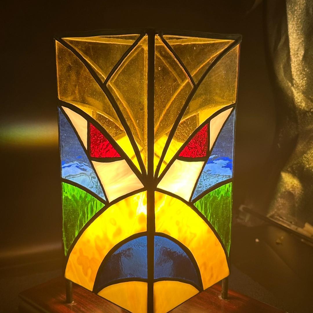 昭和　レトロ　ステンドグラス　ランプ　フロアランプ　卓上照明