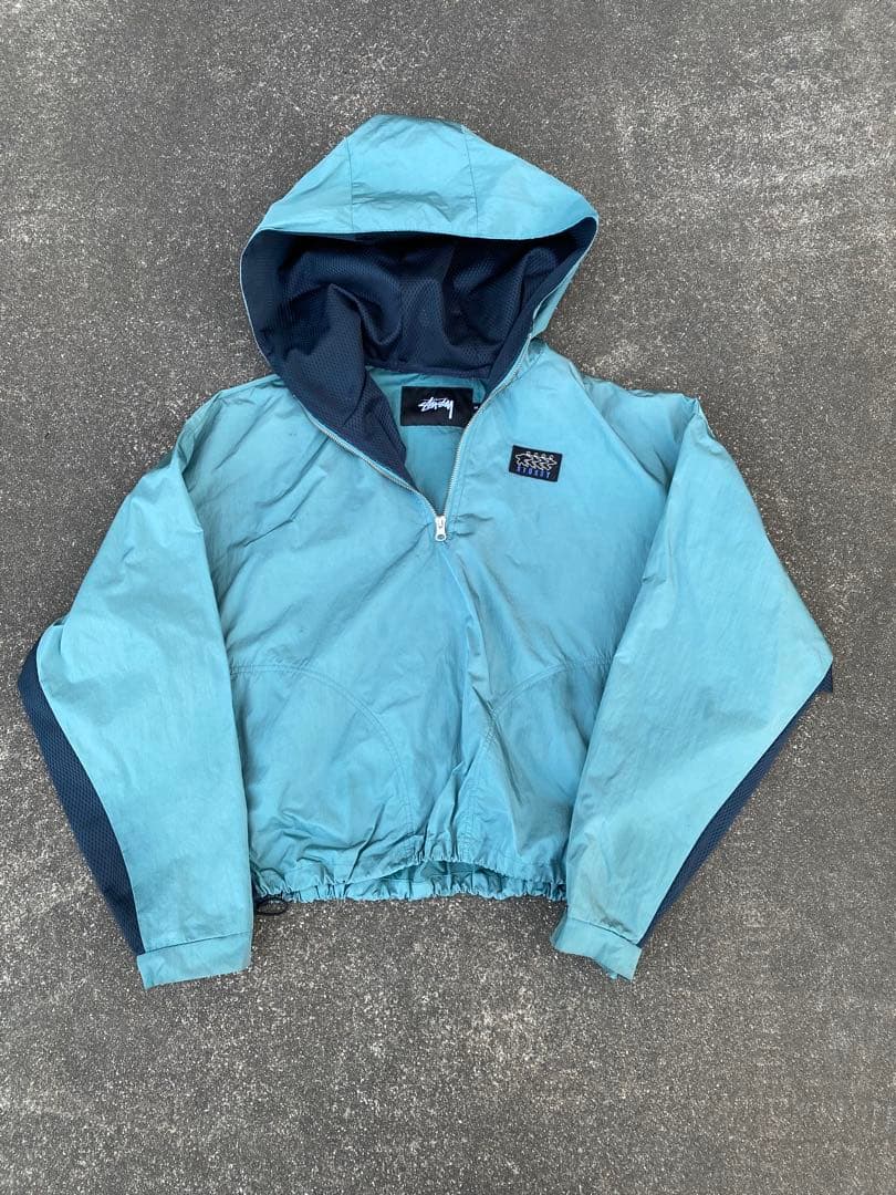00s stussy ナイロンジャケット　マウンテンパーカー　ドローコード付き