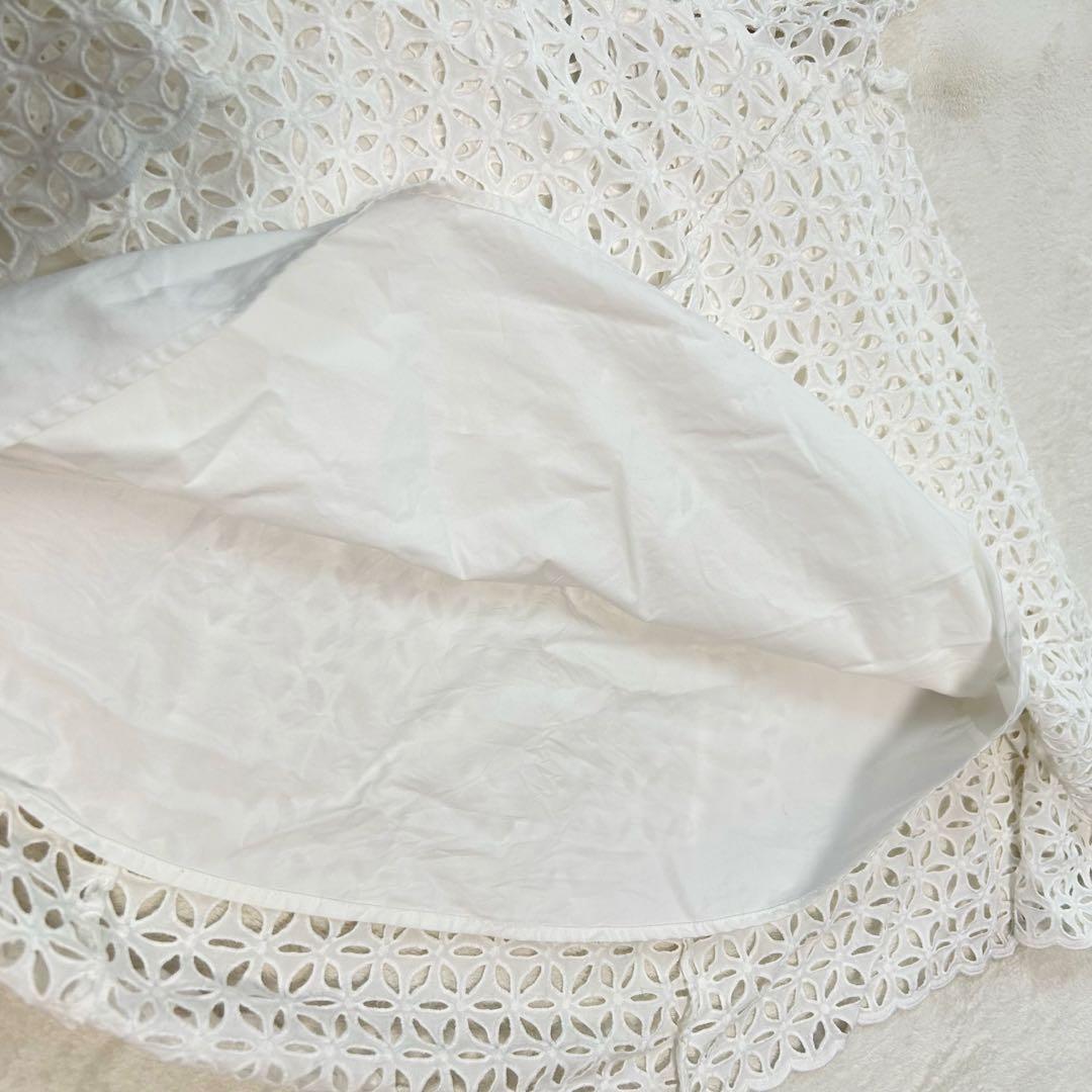 Self Portrait レースデザイン ミニワンピース 半袖 ホワイト